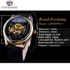 Forsining – montre-bracelet mécanique de luxe pour hommes, classique et créatif, Design squelette, boîtier doré, Transparent, travail ouvert, marque supérieure, 260i