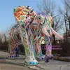 Подгонянный цветастый Раздувной воздушный шар слон талисман модель с светодиодные ленты для рекламы inflatables украшения этапа
