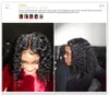 Curly Short Bob Wigs 13x6 Full Spets Human Hair Wigs Brazilian 250 Density Glueless Spets Frontal Wig 1207077
