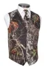 2020 Maß Modest Camo Bräutigam Westen Ländliche Hochzeit Weste Stamm Blätter Frühling Tarnung Slim Fit Herren Westen 2-teiliges Set (Vest + Tie)