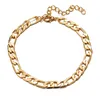 Shuangr Vintage Golden Cuba Link Change Anklets для женщин Мужчины Мужчины Bracte Bracte Fashion Beach Аксессуары Ювелирные Изделия