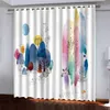 Skräddarsy Blackout 3D Curtain Printing Window Drapes för vardagsrum Sovrum Ktchen Gardiner Fönsterdjur