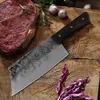 Acero inoxidable forjado hecho a mano del cuchillo de cocina china espiga completa Masacre cuchillo de carnicero Cleaver verduras rebanar utilidad del cuchillo del cocinero