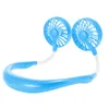 Mini Portable Fan USB Rechargeable Neckband gadgets Lazy Hanging Dual Cooling Mini sport 360 Degree Rotating for Home Office in Box