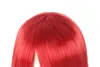 Grootte: Verstelbare stijl Synthetische Fairy Tail Erza Scarlet Cosplay Pruik Lange Rode Straight Haar Smooth Bang Pruiken Lengte: 80cm