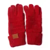 Femmes hommes écran tactile gants d'hiver chaud couleur unie coton plus chaud Smartphones conduite gant en tricot femme épaissir gants