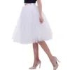 26 Colors 5 Layered 65cm Knee Length Tulle Skirt Tutu Women Skirt High Waist Pleated Cosplay Petticoat Elastic Belt Faldas