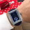 Nouveau Gondolo 5124G-011 Boîtier En Acier Diamant Lunette Blanc Intérieur Cadran Bleu Automatique Montre Homme Bleu Cuir Montres De Sport Puretime Pas Cher E03d4