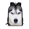 Kinder Schultaschen Für Kinder Jungen Mädchen Netter Husky-Hund 3D-Druck Schultasche Lunchtasche Teenager Schulter Buch Mochila Escolar274b