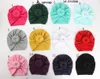 11 Farben Nettes Säuglingskleinkind Unisex-Kugelknoten-Indianer-Turban-Kappe Kinder Frühlings-Herbst-Kappen Baby-Donut-Hut Einfarbiges Baumwoll-Haarband C5244