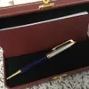 Luxury pen famous blue and silver ballpoint pen fasion Collection brand writing supplier ballpoint pen or gift box