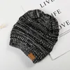 Fashion Adult Lady Autumn and Winter Wool Ladies Horsetail Hat Hair Line Warm Knitted Empty Top Hat Simple Beautiful Hat