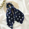 INS Frühling Sommer Helle Blatt Haar Scrunchies Frauen Zubehör Haarbänder Krawatten Pferdeschwanz Halter Gummi Seil Lange Schleife Hawaii Stirnband