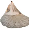 Nowy 3 M Classy Długie Weils Ślubne Katedra Długość Koronkowa Aplikacja Wedding Veil Moda White Veil z bezpłatnym grzebieniem