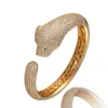 Leopardo amor pulsera anillo mujeres diseñador joyería conjunto para mujer de lujo CZ Bling pulseras anillos Hiphop brazaletes hip hop brazalete boda Navidad