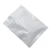 Branco Brilhante Saco De Folha De Alumínio 100 pçs / lote Embalagem À Prova de Calor de Comida a Granel Saco de Vedação De Calor Mylar Zip Saco de Bloqueio