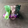 Accessoires de bangs en verre de cheminée de couleur, pipes à fumer en verre colorées mini pipes à main multicolores meilleure pipe en verre cuillère