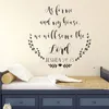 Per quanto riguarda me e la mia casa, serviremo il Signore Citazione adesivi murali Versetto della Bibbia Vinile Wall Art Decal Joshua 2415 Home Decor1965