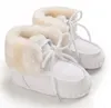 Chaussures pour tout-petits Mocassins pour bébés Premiers marcheurs Infantile Hiver Bottes à semelle souple Enfants Chaussures de fourrure Chaussures à lacets en plein air Prewalk Chaussures nouveau-né B7330