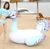 150cm Färgrik uppblåsbara påfågelmadrass Vuxen Tjej Kvinnor Vatten Flytande Toy Giant Swan Flamingo Swim Ring Tubes Swimmingpool Lounge Raft