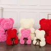 Walentynki Prezent 25 CM Rose Teddy Bear Rose Flower Sztuczne Dekoracje Urodzinowe Party Wedding Decor Girlfriend Gift