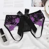 New lace Sexy Panties Women Open Crotch Underwear Low Waist Transparent embroidery Sexy Briefs With Bow