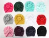 2020 Hot Fashion Cute Infant Baby Kids Toddler Children Unisex Ball Knot Colorful Baby Donut Hat Solid Color Cotton Hairban 12color