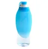 580 مل رياضة محمولة زجاجة ماء ماء لليئة السيليكون لينة لجرو كات جرو يشرب في الهواء الطلق موزع المياه 255D