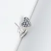 Романтическая форма сердца Снежинки серьга Роскошные 925 Sterling Silver Подходит для Pandora CZ Алмазного Lady Элегантных серег с коробкой