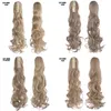 Ponytail 55cm 22inch Long wavy Clip In Hair Tail False HairHairpiece With Hairpins Synthetic Hair PonyTail Hair Extension