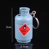 Mini Keychain Novel Lighter Creative Inflatable Gas Tank Cigarette Butane Gas Funny Lighters Key Chain