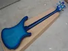 Blue 4string Left hand Electric Bass with White PickguardRosewood FingerboardChrome HardwaresOffer Customized2018343