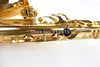 Unbranded Gold Lacquer Studenter Musikinstrument BB Tenor Saxofon Professionell B Flat Sax Quality Brass Saxofon Falling Tune B (c)