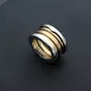 Designer Spring Rings High End Ceramic Rings Classic Fashion Rings Luxury Titanium Steel 18K Gold Plated Ring Christmas Valentine's Day Designer Jewelry Gift