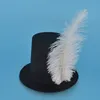 Accessoires pour cheveux Femmes Filles Noir Mini Top Hat Clip Fête De Mariage Carnaval Plume Base DIY Craft8864590