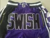 Nowa drużyna 94-95 Vintage BaseKetball Shorts Kieszonkowy Ubrania do biegania Purple Kolor Właśnie wyczerpany rozmiar S-XXL