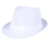 Mannen trilby hoeden klassieke dikke korte rand Manhattan gangster cap cotton blend mode dames fedora jazz hat1731683