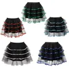 Halloween Boże Narodzenie Multicolor Plus Size Black Largeed Mini Mesh Tutu Spódnica (może pasować do góry do góry) duży i wysoki S-6XL