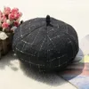 Fashion-Beret hat qiu dong cap day is build restoring ancient ways plaid cap small fragranton cap han version female hat fcmBM-359