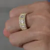 Mrożony diamentowy pierścionek luksusowy projektant biżuterii Pierścionki Maza moda Super Bowl Hip Hop Bling Gold Wedding zaręczyny Miłość Bague de LU6429581