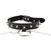 Bondage PU Läder Neckkrage Neckcollar med nippelkåpa Set Restraint Rollspel Game # R54