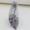 100 sztuk srebrnoszary ze sznurkiem torby na prezenty z organzy 7x9cm 9x11cm 13x18cm Wedding Party Christmas Favor torby na prezenty