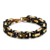 Cadeaux pour hommes de mode or noir acier inoxydable byzantin lien chaîne bracelet cadeaux de mode bracelet 8mm 20cm