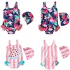 24 Styles Unicorn Flamingo Printed kids swimwear 2-8t Baby Girls one piece swimsuit Girls designer swimwear bikini kids beach wear EFJ169