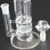 12 inch Transparante Douchekop Glazen Waterpijp Waterpijpen Honingraat Perc Olie Dap Rig met 14mm Kom voor Roken Shisha