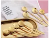 Stainless steel spoons Gold-plated tableware Coffee Gift Creativity Flower-shaped dessert spoon