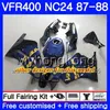 Rothmans Blue Body For HONDA RVF400R VFR400 R NC24 V4 RVF400RR VFR400R 87 88 267HM.20 RVF VFR 400 R VFR400RR VFR 400R 1987 1988 Fairing kit