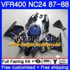 Тела для Honda RVF400R Р VFR400 NC24 В4 RVF400RR VFR400R 87 88 267HM.9 RVF VFR 400 R VFR400RR VFR 400R темно-синий свет 1987 1988 обтекатель комплект