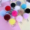 15 Colors 8CM Fluffy Faux Rabbit Fur Ball Keychains Women Girls Car school Bag Key Ring Cute Pompom Key Chain Jewelry accessories