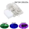 LED String Lights Net Mesh Lights Indoor Outdoor Party Christmas Tree Lighting 3m * 2m 200LEDS AV220V met 8 modi Wanddecoratie lamp